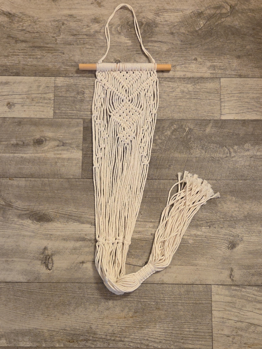 Handmade Cream Macrame Plant Holder Hanger. 46 Inches.